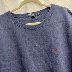 Polo Ralph Lauren Mens Heavyweight Blue Sweatshirt Pony Preppy Outdoor 2X‎